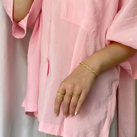 lace small wave bangle(gold)---191