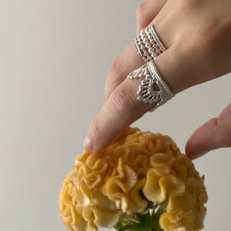 bud ring(silver)---346