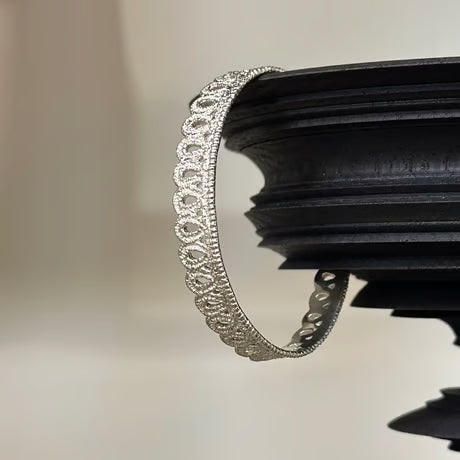 lace small loop bangle (silver)---185