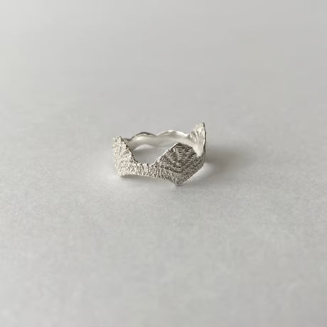 lace shell ring (silver)---203