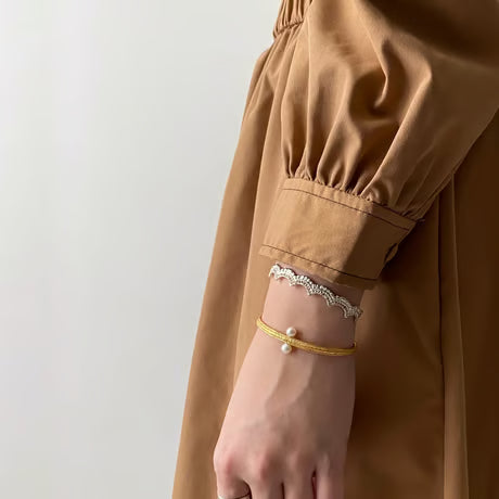 lace wave bangle(silver)---034