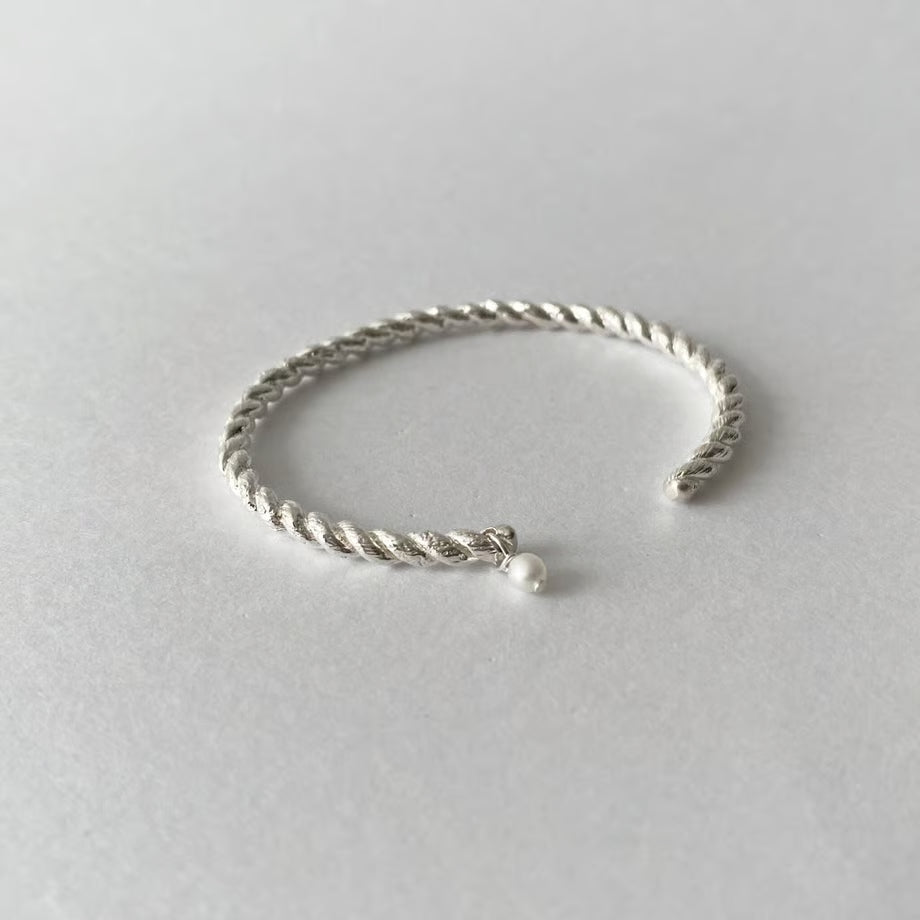lace rope bangle (silver)---189