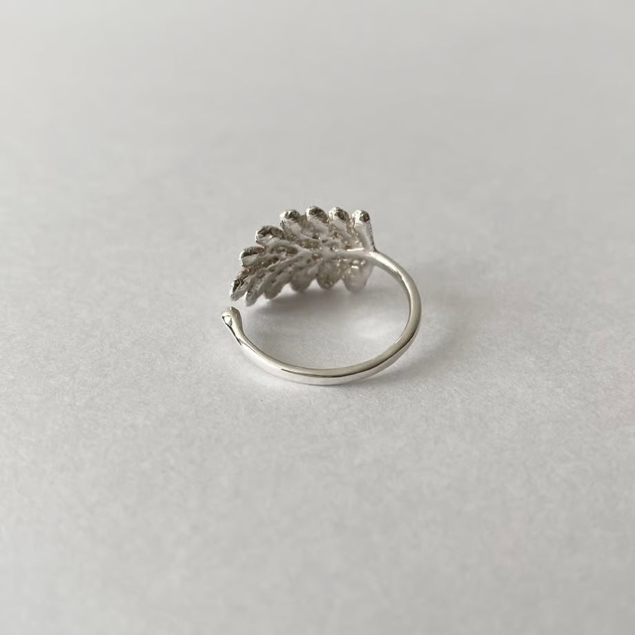 lace leaf ring (silver)---212
