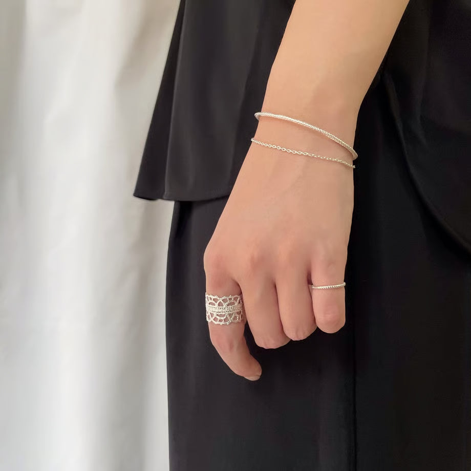 Lace arabesque ring (silver)---208