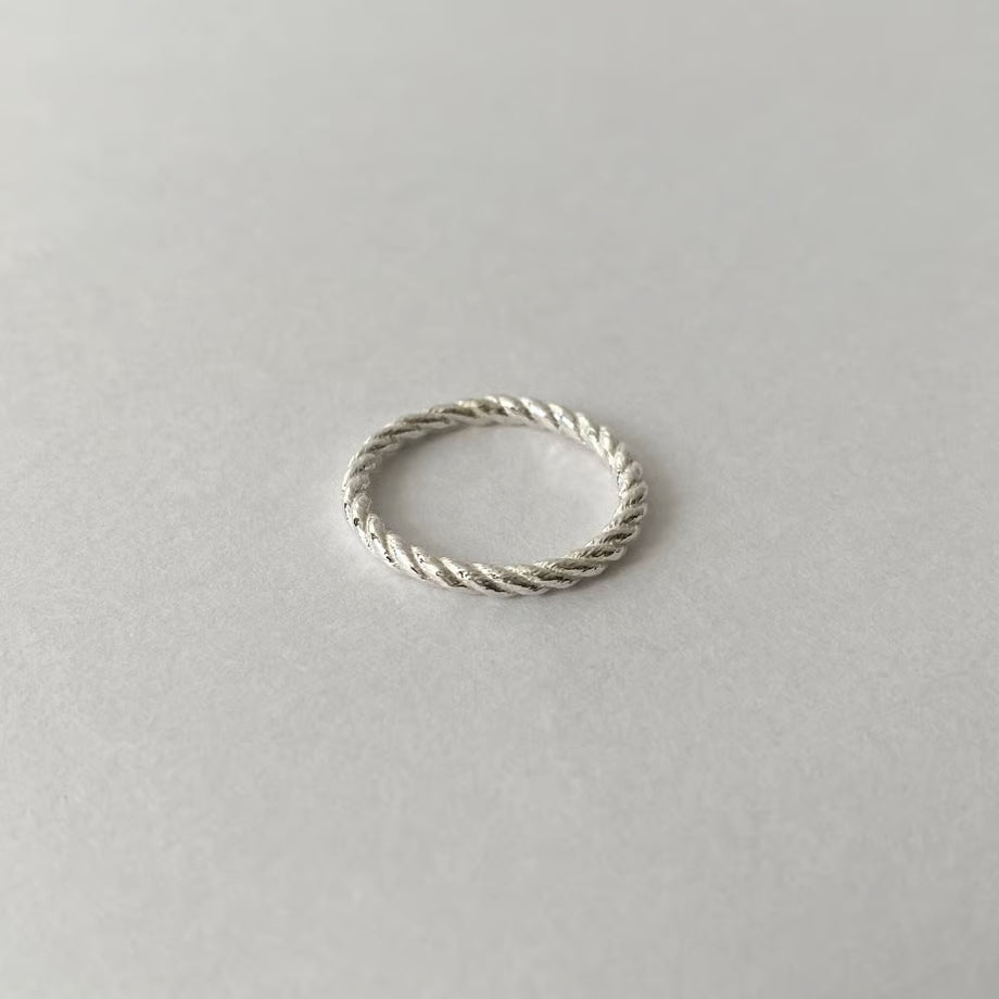 lace rope ring (M) (silver)---242