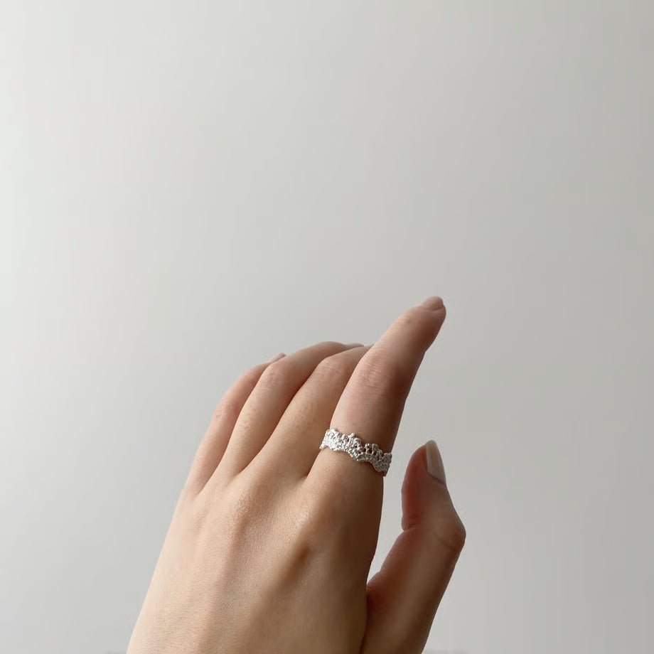 lace grain ring (silver)---297