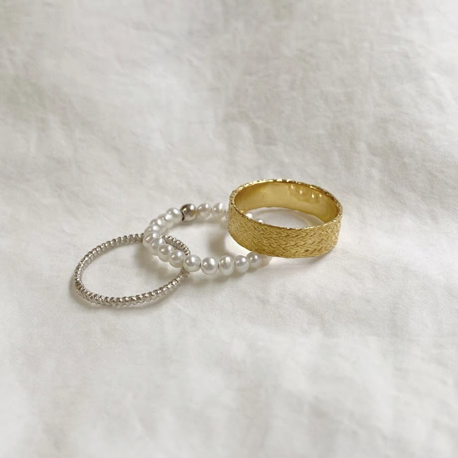 lace fissure /pearl ring /set (M) (gold)---306