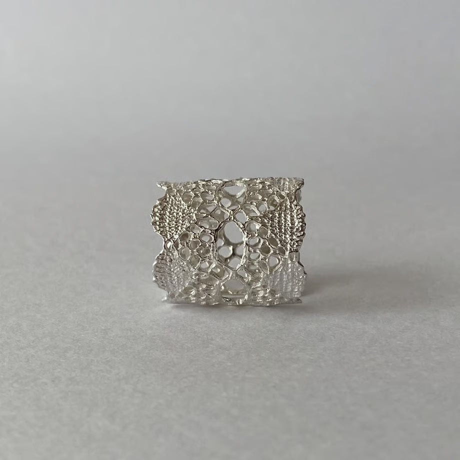 lace ring(silver)---364