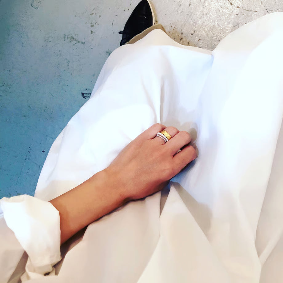 lace fissure /pearl ring /set (M) (gold)---306