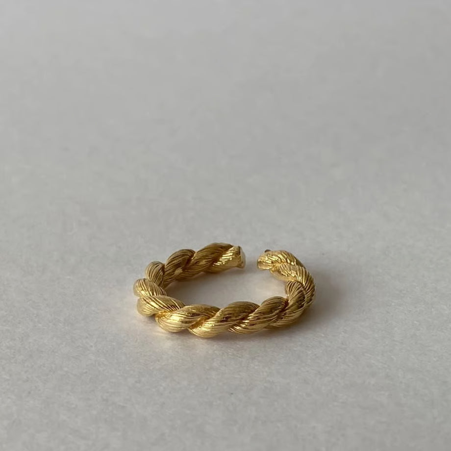 lace braid ring(gold)---243