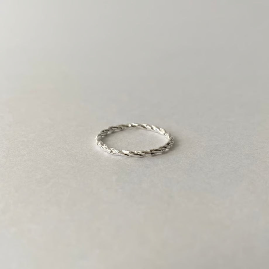 lace rope ring (S) (silver)---241