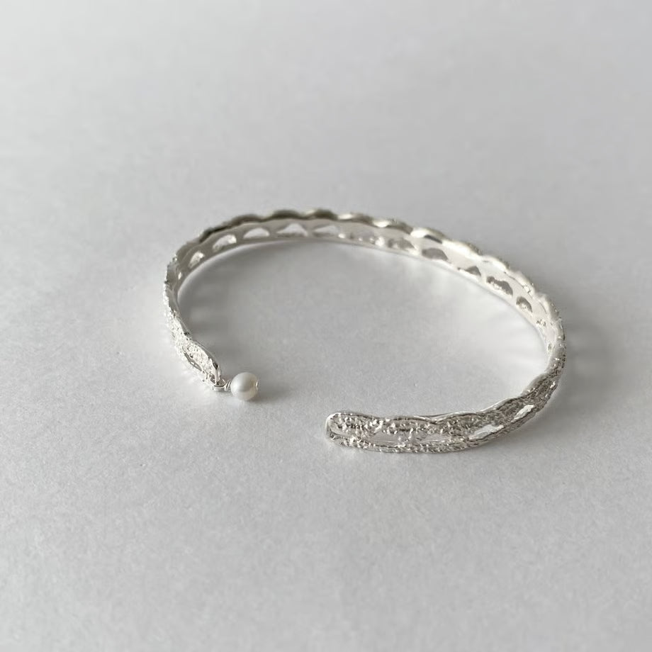 lace scale bangle (silver)---290