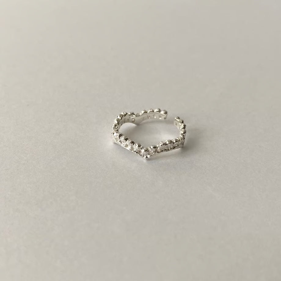 lace wave ear cuff (silver) ---282