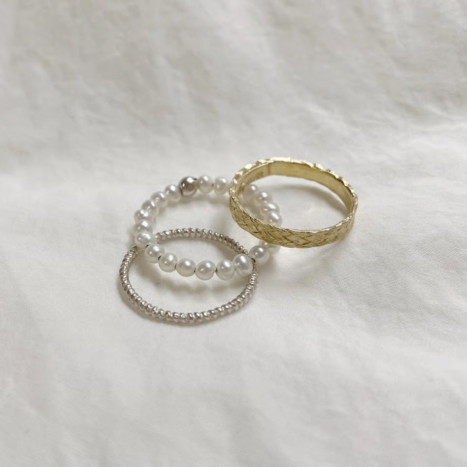 lace fissure /pearl ring /set (S) (gold)---307