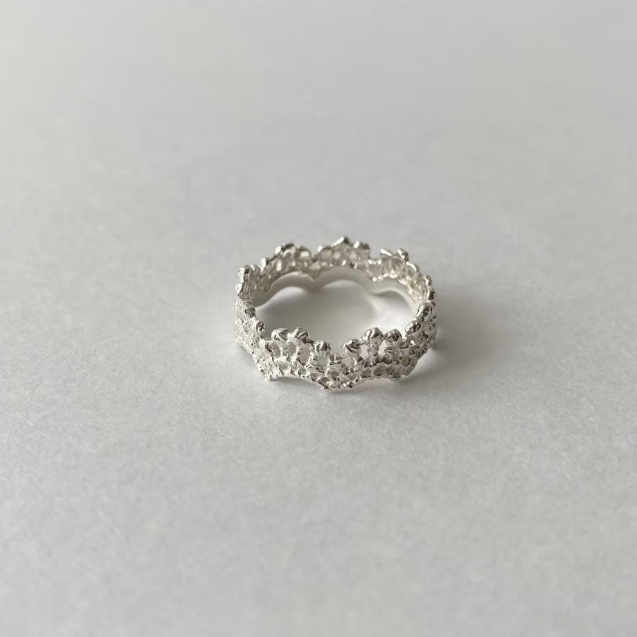lace grain ring (silver)---297
