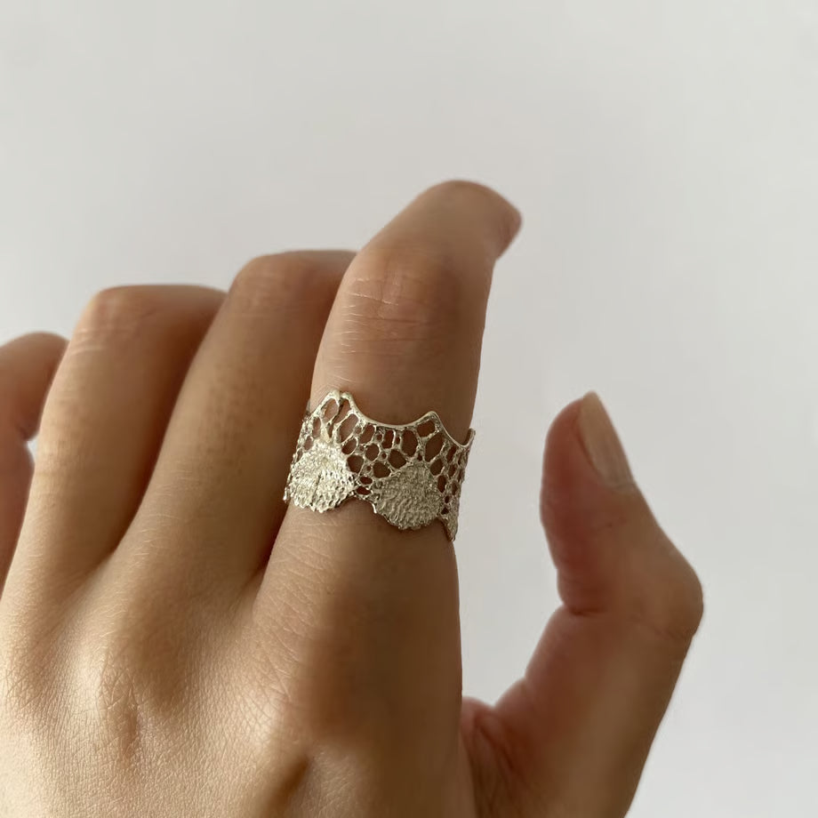 lace ring(silver)---363