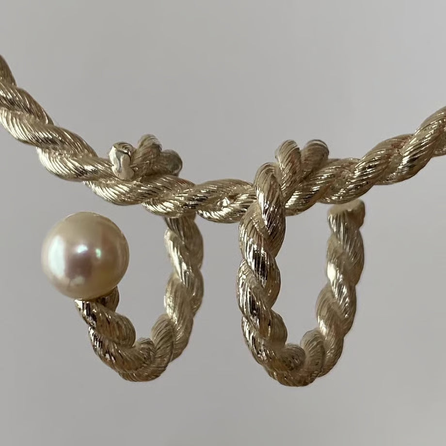 lace braid ring(silver)---244