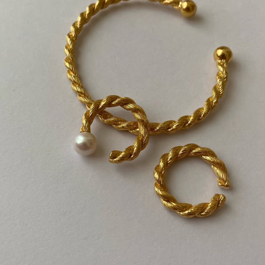 lace braid ring(gold)---244