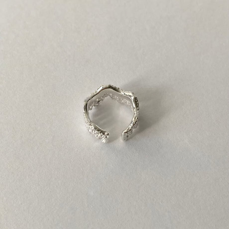 lace grain ear cuff (silver)---298