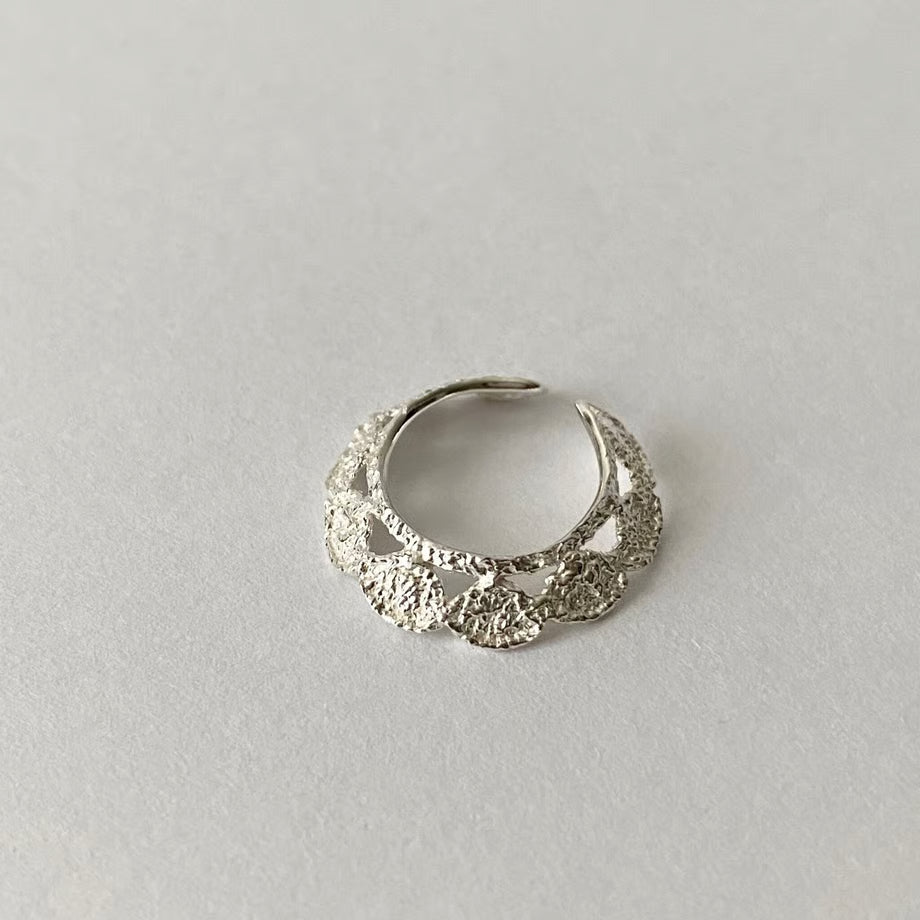 lace scale ear cuff(M) (silver) ---294