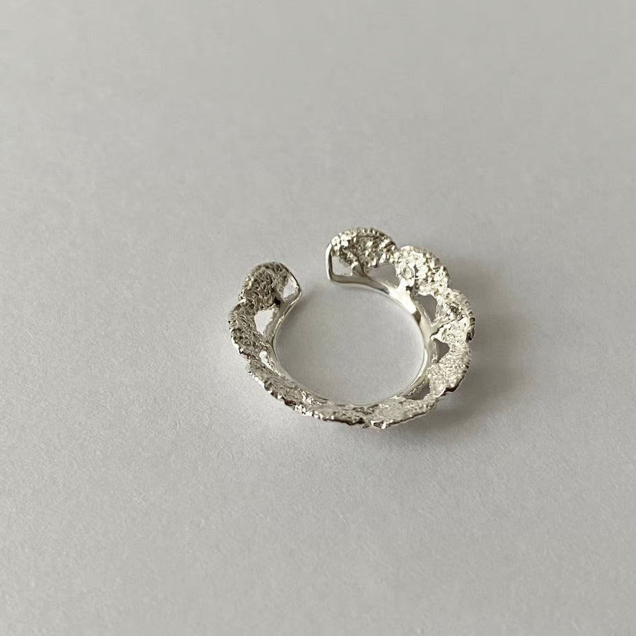 lace scale ear cuff(M) (silver) ---294