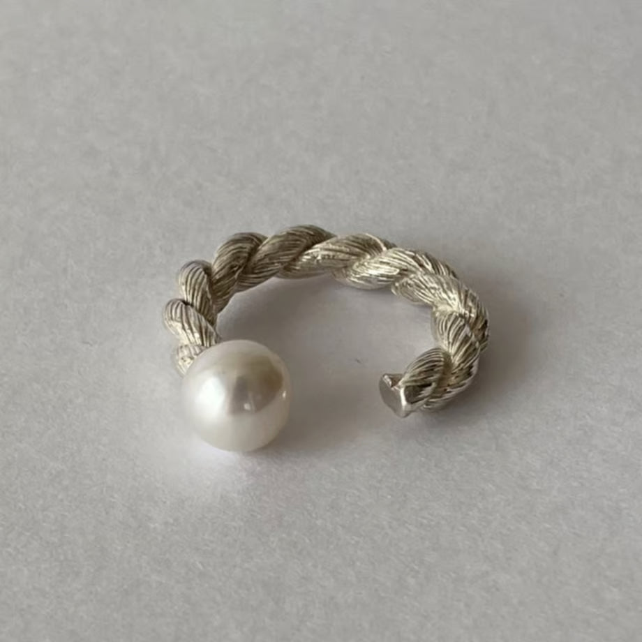 lace braid ring(silver)---244