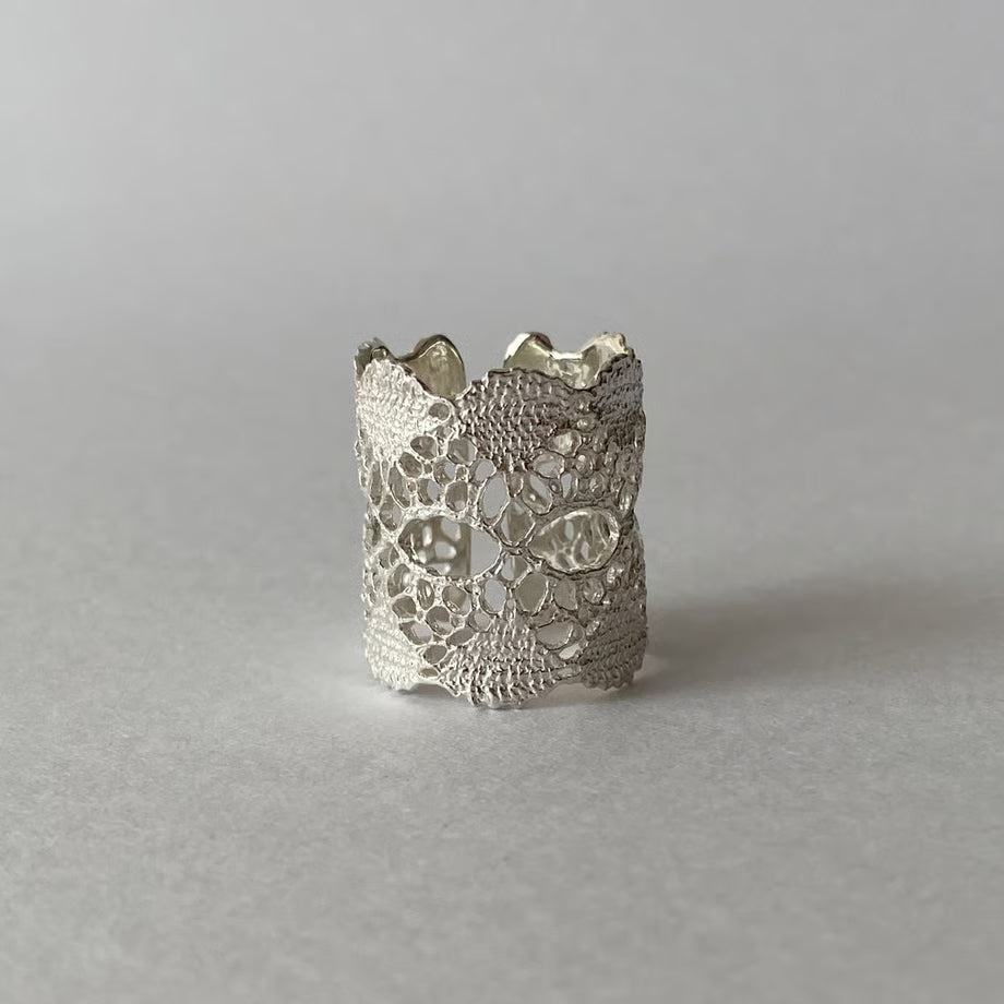 lace ring(silver)---364
