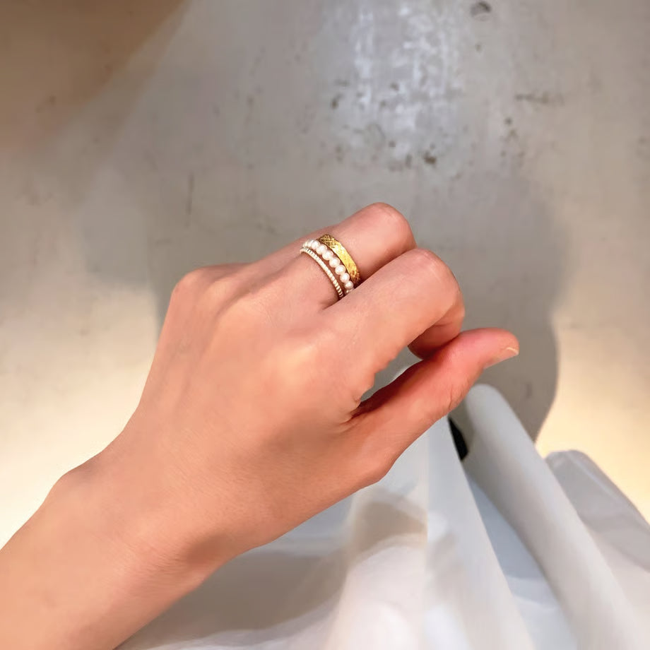 lace fissure /pearl ring /set (S) (gold)---307