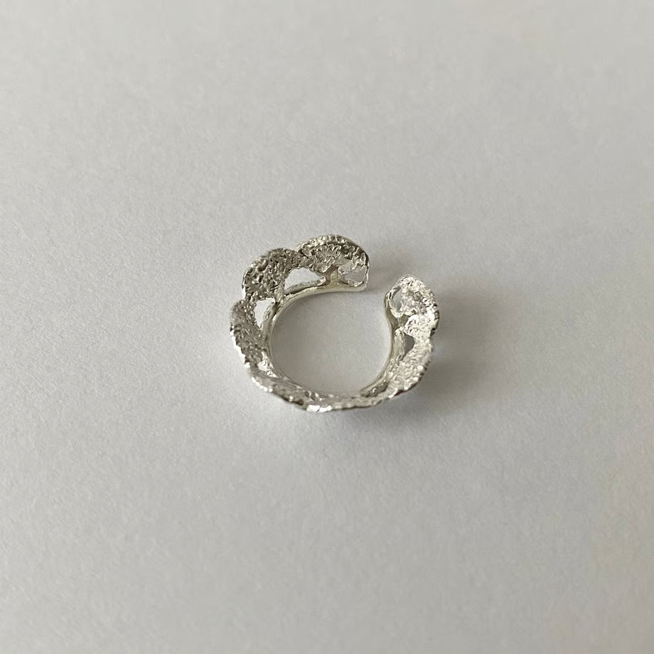 lace scale ear cuff(S) (silver) ---295