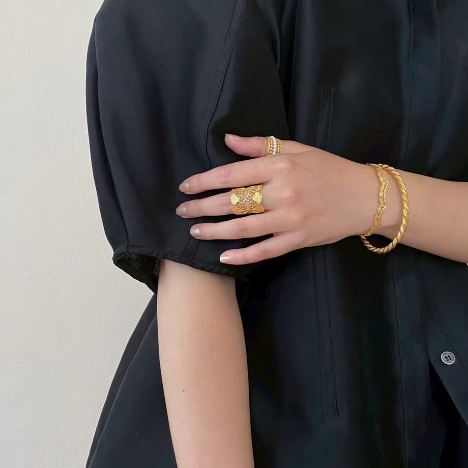 lace ring(gold)---364