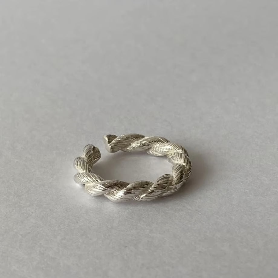 lace braid ring(silver)---243