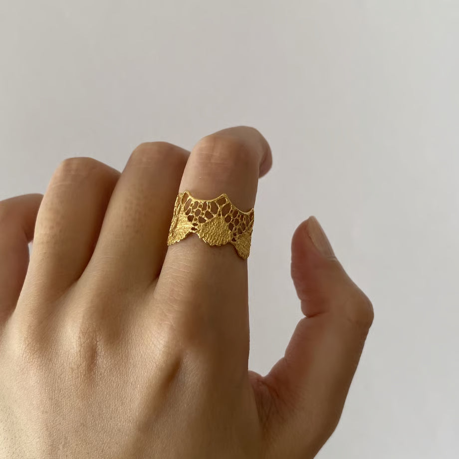 lace ring(gold)---363
