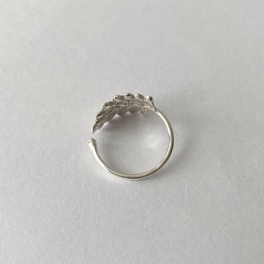 lace leaf ring (silver)---212