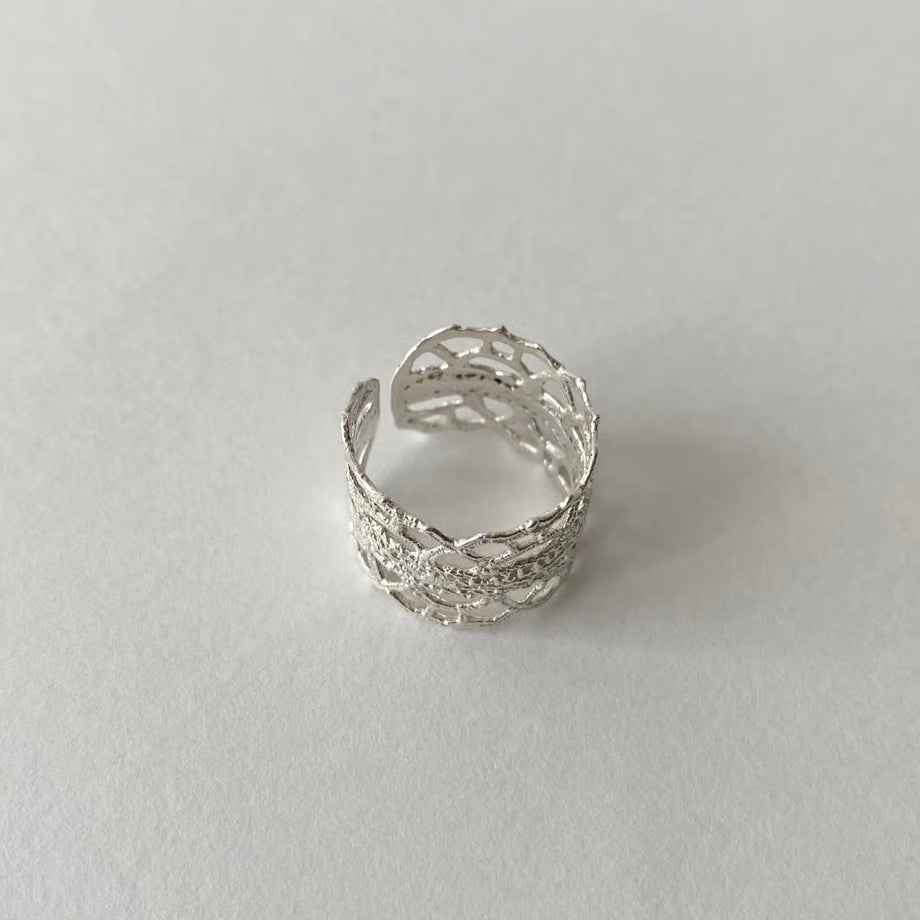 Lace arabesque ring (silver)---208