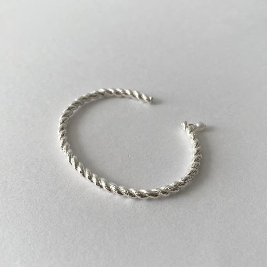 lace rope bangle (silver)---189