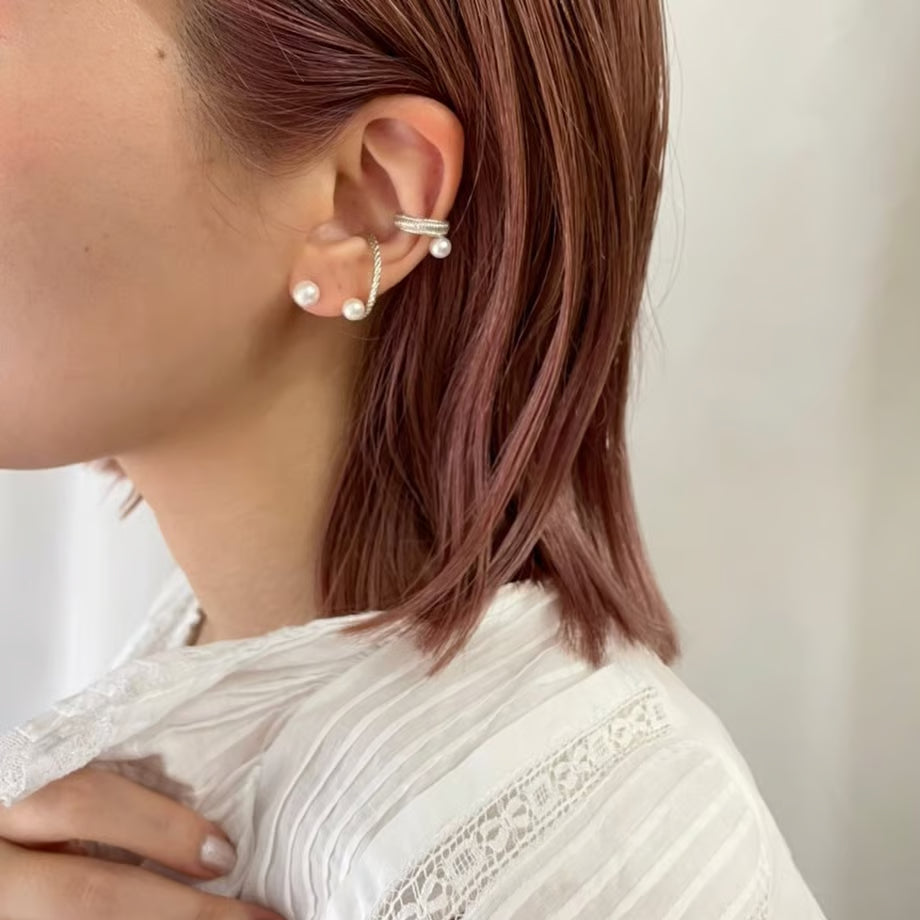 blade ear cuff / pearl (silver)---312