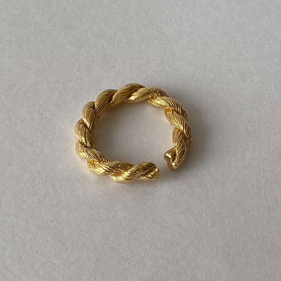 lace braid ring(gold)---243