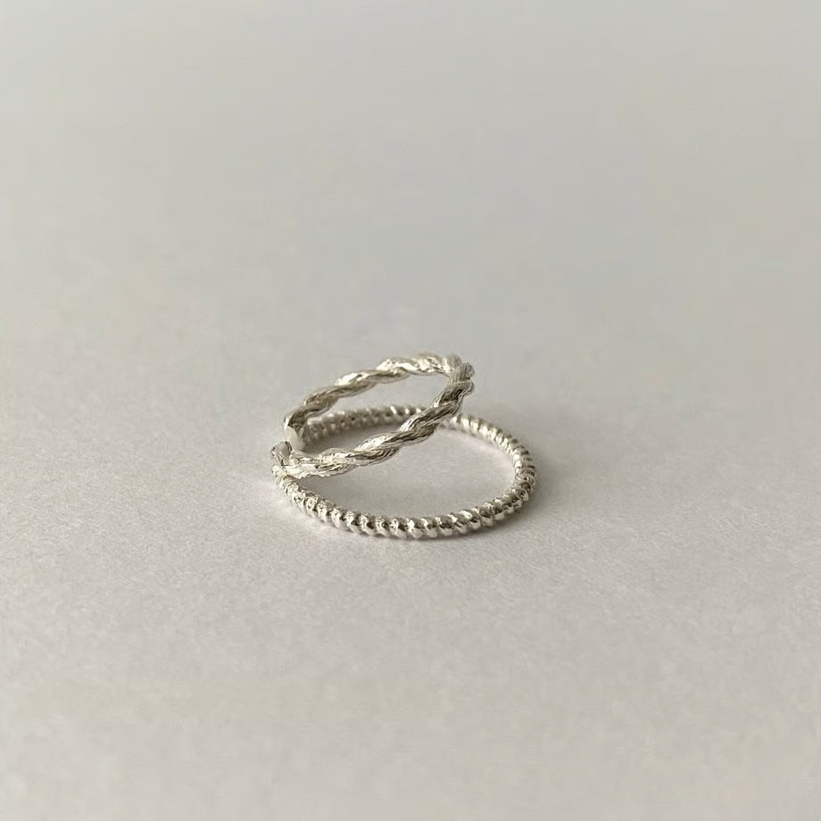 rope ear cuff / double (silver)---313