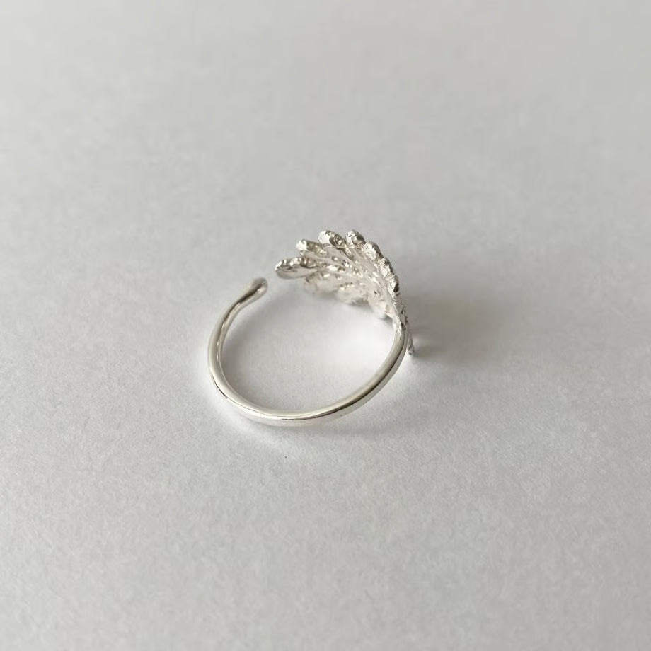 lace leaf ring (silver)---212