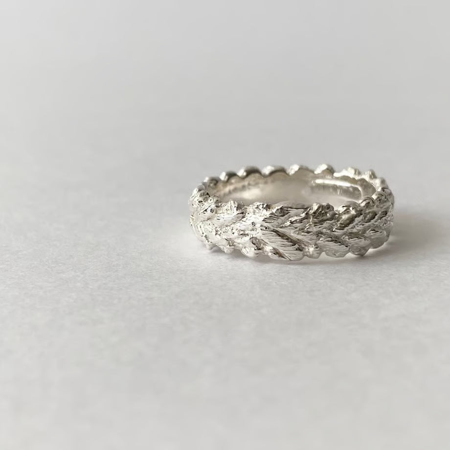 lace laurel ring (silver)---112