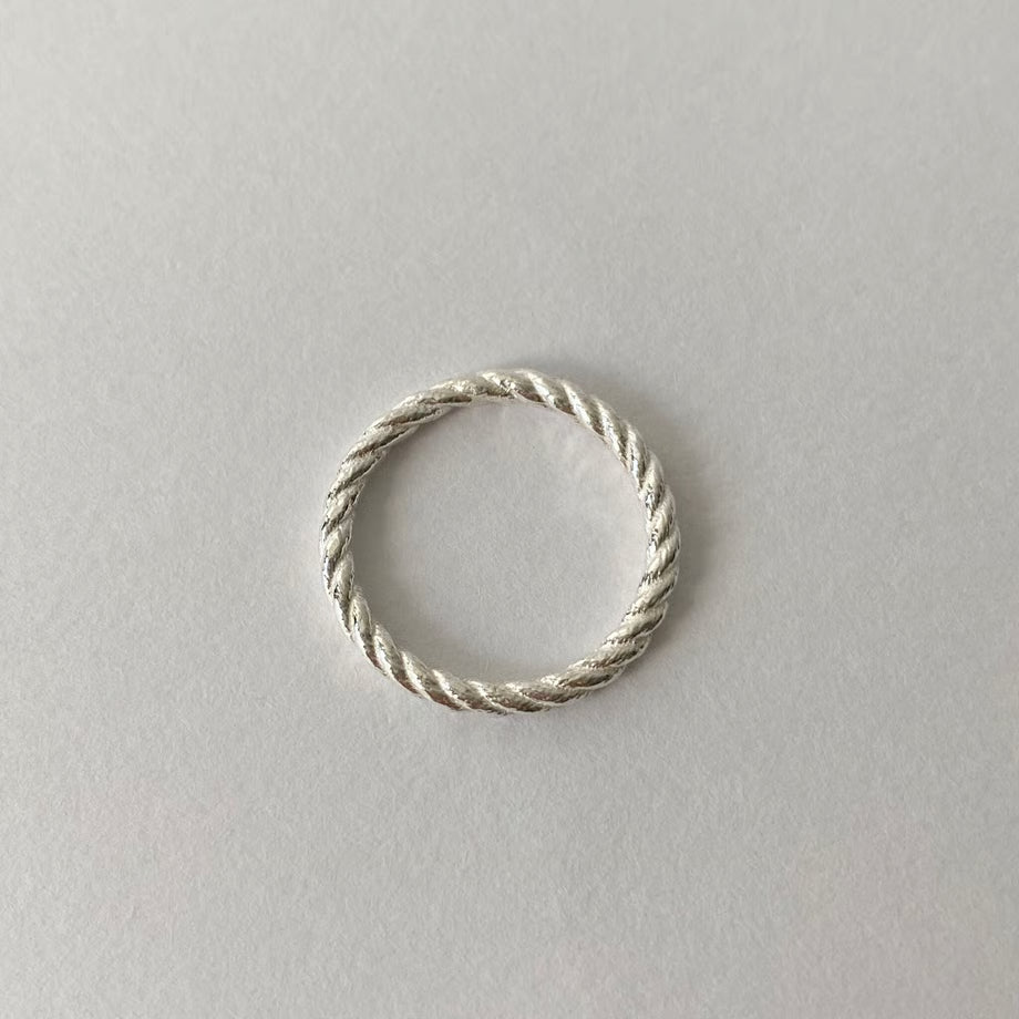 lace rope ring (M) (silver)---242