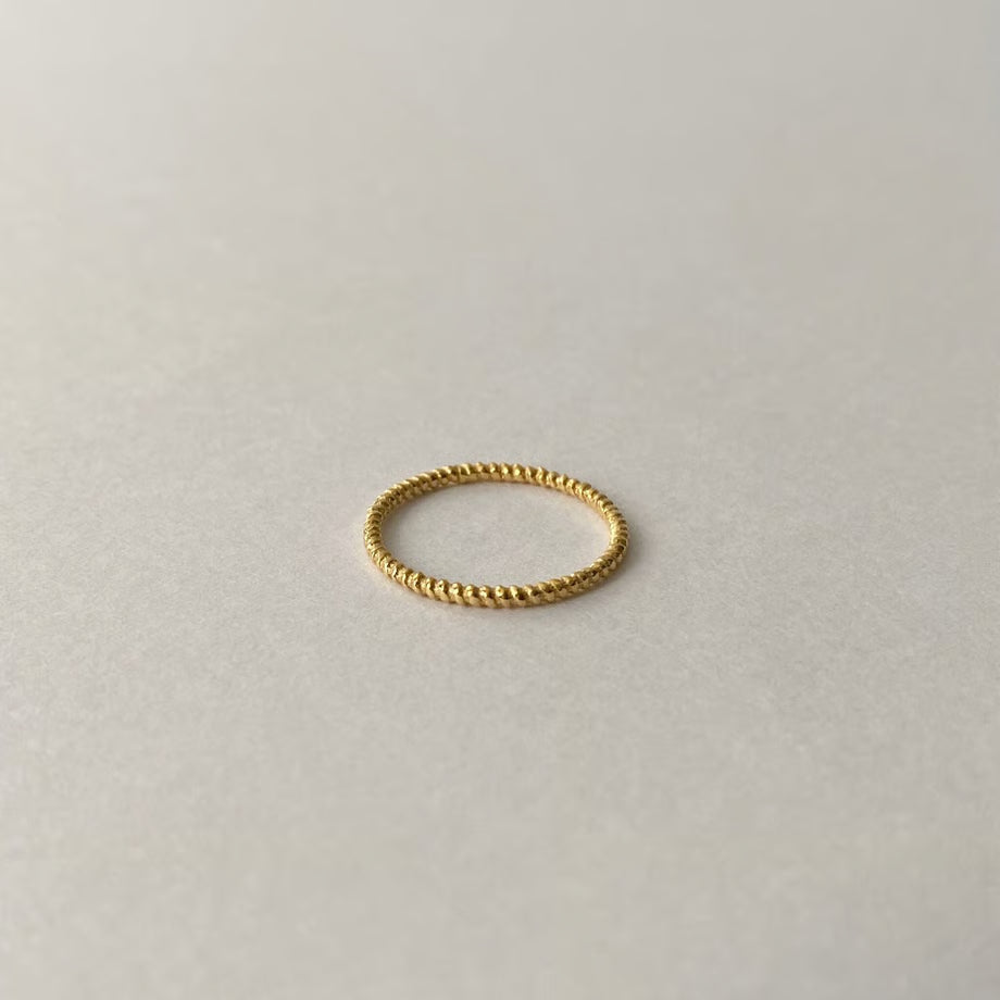 lace rope ring (dot) (gold)---240