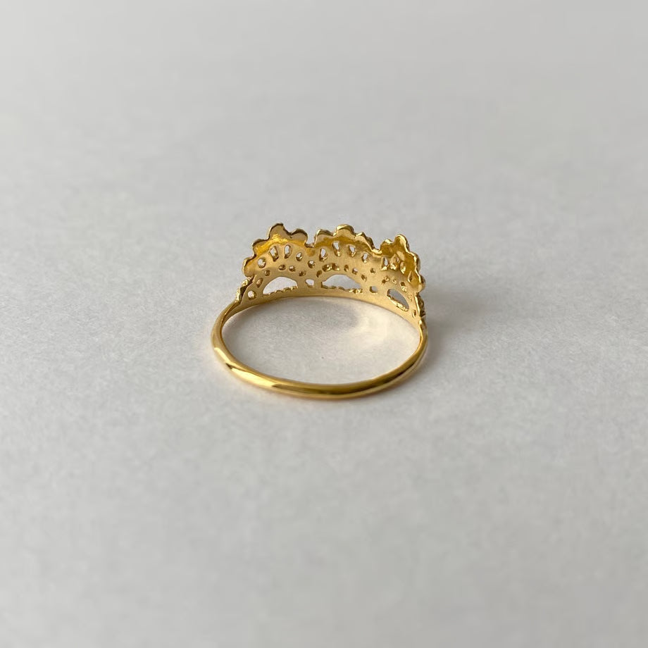 lace crown ring(gold)---137