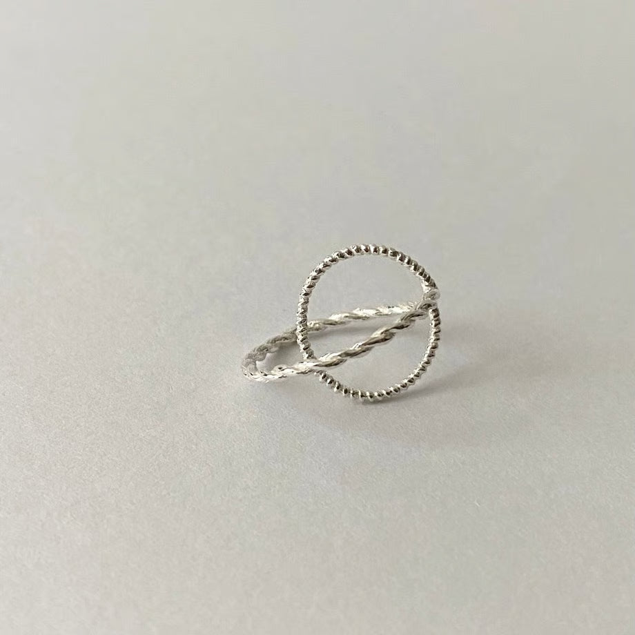 rope ear cuff/double twist (silver)---322