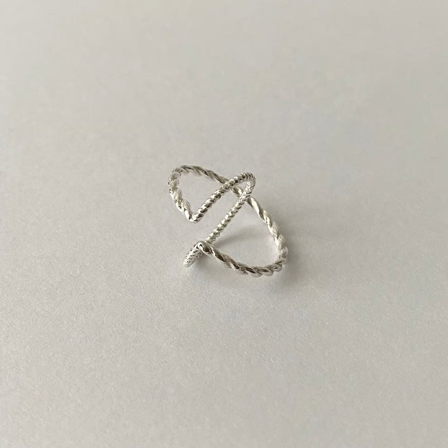 rope ear cuff/double twist (silver)---322