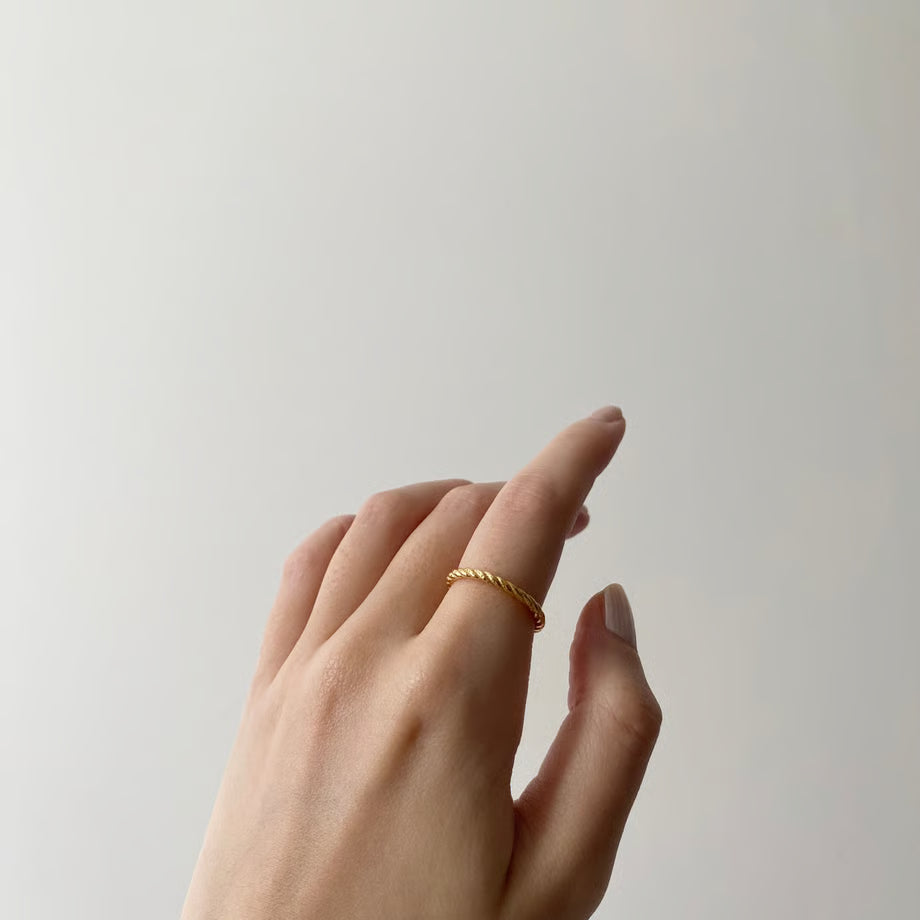 lace rope ring (M)(gold)---242