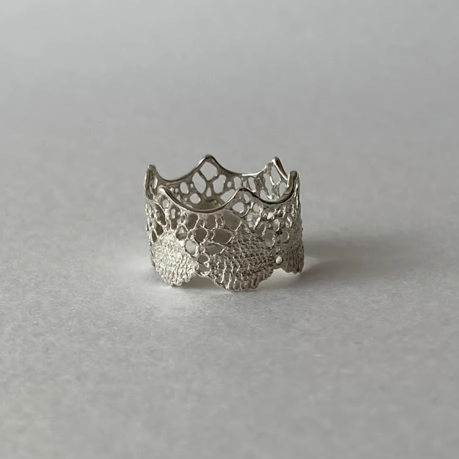 lace ring(silver)---363