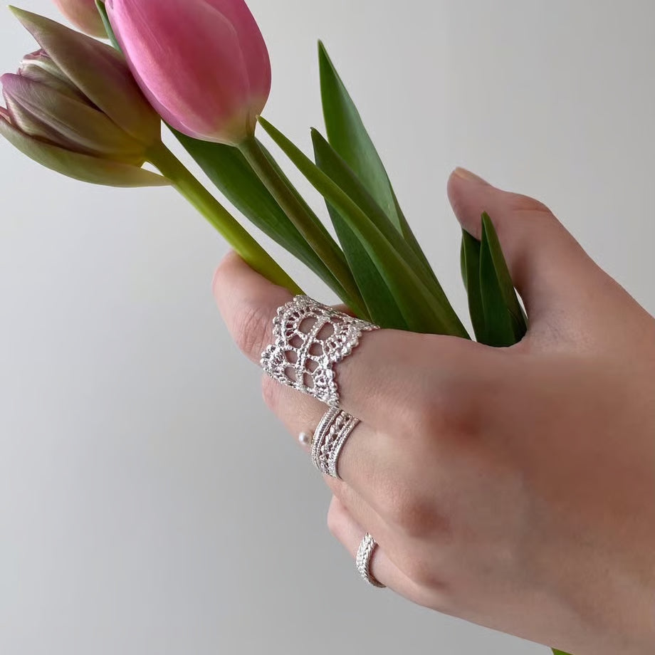 sedum ring(silver)---342