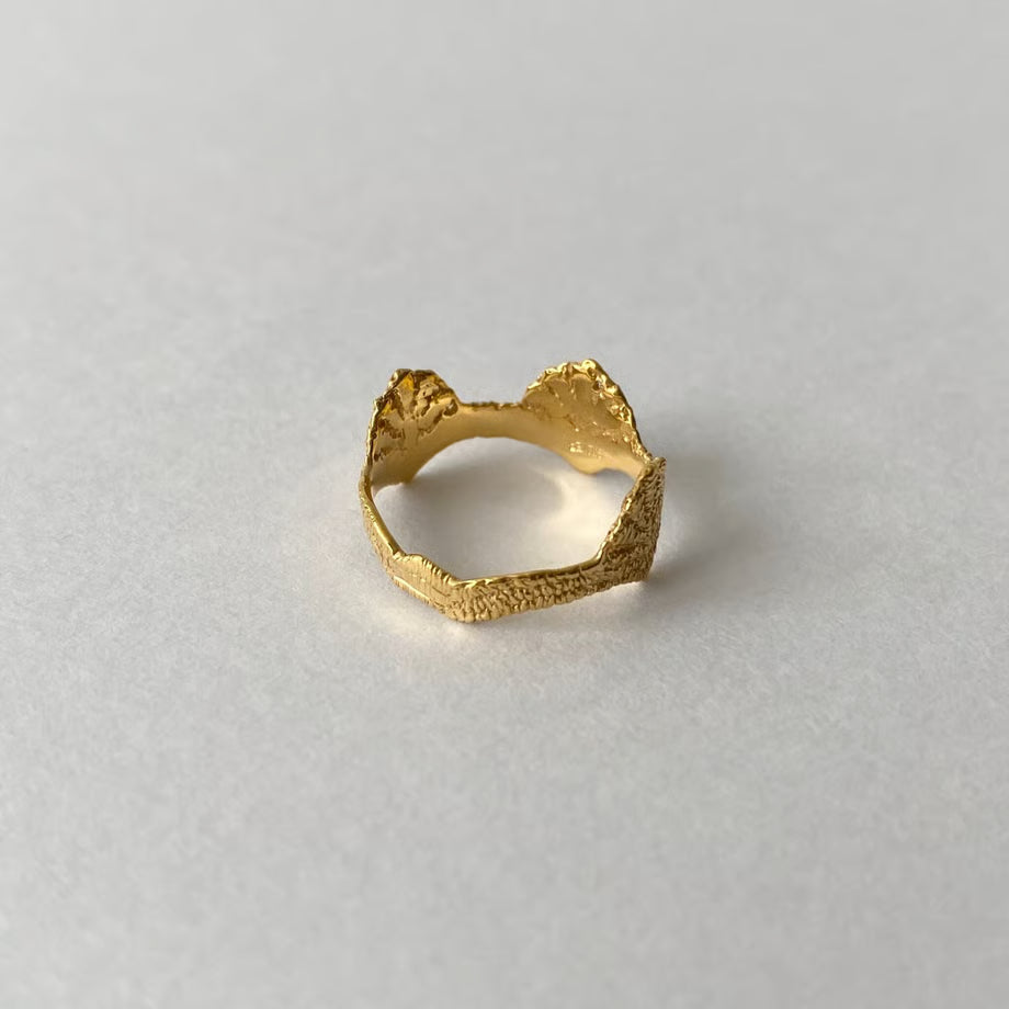 lace shell ring (gold)---203