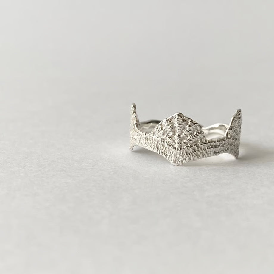 lace shell ring (silver)---203